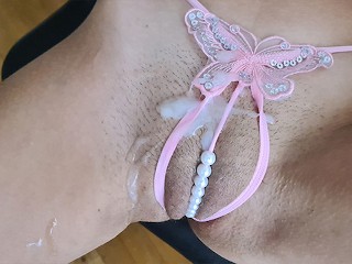 After Fuck Wife Jerked off my Dick on her Pussy