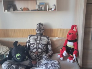 Robot and Guilmon with Toothless