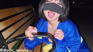 Preview Version An Exposed Girl Wearing A Sanitation Worker's Uniform Licks A Bench In The Park And Engages In