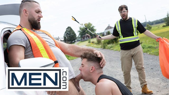 MEN – Trevor Brooks Rides Chuck Conrad’s Huge Dick In His Car And Waits For His To Cum On His Face