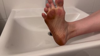 Washing my dirty feet