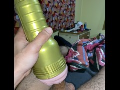 Deep Fleshlight fuck and Creampie