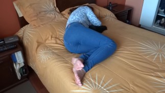 Stepmom has wet dreams and gets very excited and masturbates, big cumshot on her tits