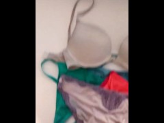 Cumming on my ex wife's bra and panties
