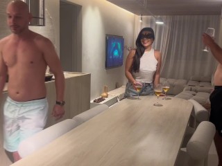 My sister fucked two men with big dicks after I left