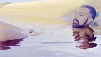 Naked and Jerking off inside a Lagoon