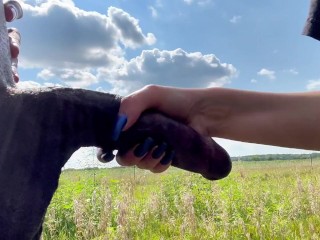 SCARLET LOVE - Draining BBC in a Field Public Blowjob OnlyFans @Scarlet-Lovexo