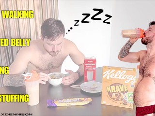 Night Walking Bloated Belly Burping Face Stuffing