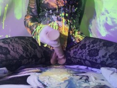 Twirling and Thrusting Vibrating Dildo Got Me Off. Masturbation Was Exciting.