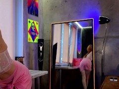 Sexy Kitty In Red Dances An Exciting Striptease And Fucks Her Pussy With Her Fingers