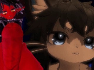 Похотливая фембой акула проигрывает пари с доминантным инкубом...