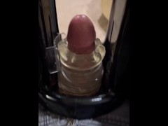 Massage gun makes my cock erupt with cum