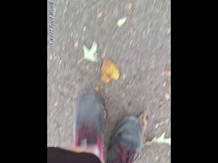 Take a Trail Walk with Me: ASMR Solo Female Walking in Sneakers Then Taking Off Sweaty Socks