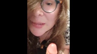 French milf Tgirl suck a dildo