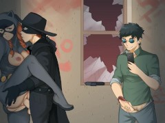 cosplayers decided to please their fan and had sex in his presence