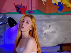 Cute little slut plays with her pussy in the pink panties