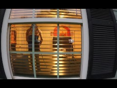 Tight skirt and blouse crossdresser being watched by CD in a dress masturbating  uncut cock