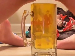 Filled In The Beer Mug With A Yellow Pee
