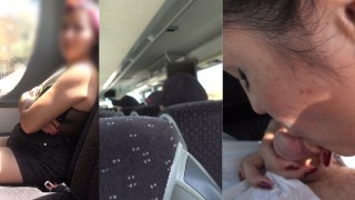 I'm Taking A Risk By Sucking My Stepbrother's Cock On A Public Bus And Real Amateurs Were Caught By A Real Couple