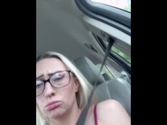 Public fun - driving and playing with my pussy