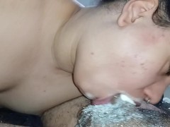 Slut keeps ripping creampie out of her husband's dick, he can't take cum anymore🍆🥛🥛🫦😋🤤💦🤷🏾‍♀