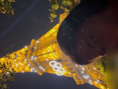 Public Balls sucking in Torre Eiffel during Olimpic games