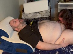 My voluptuous vixen going to town on my big meat with her talented mouth and tits