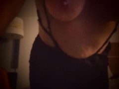 Getting myself all worked up pouring milk on my big tits
