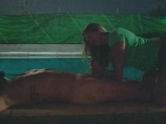 Blowjob in the pool. Full video in my Manyvids.