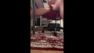 Just cumming right on the floor -- horny from editing my own videos