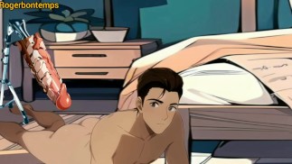 Solo-Mann genießt Anal-Fickmaschine Hentai Cartoon-Animation