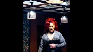 Performing lady in Red