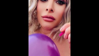 Inflating & Popping Balloons on my Big Titties stay till end to hear pop!