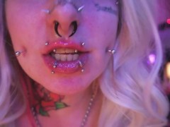 Tattooed Blonde Bimbo JOI sloppy BJ - Screenshot 9 of 16 - Tattoo Babe