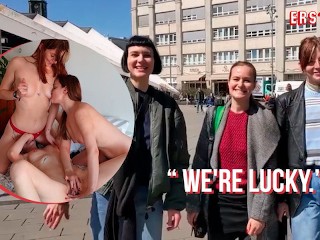 Ersties - Три модели Hot гуляют по Berlin перед лесбийским сексом