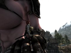 Cute Redhead grows into goddess and has fun with the city - Skyrim Giantess