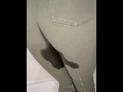 Desperately Wetting Green Jeans - Screenshot 14 of 16 - Pissing Pants