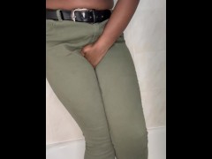 Desperately Wetting Green Jeans - Screenshot 16 of 16 - Pee Desperation