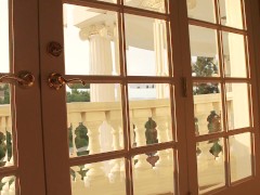 Nikky Thorne is face down on the stairs screaming for more as her stud fucks her pussy.