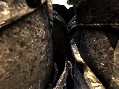 Strong redhead grows into giantess and protects you - Skyrim Giantess