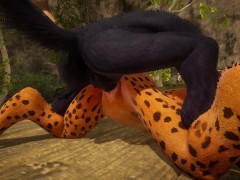 Horny furry couple fuck hard outdoors in wild Wild Life sex