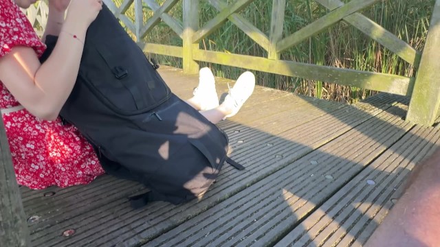 DICKFLASH: Girl at the Lake can't believe I'm jerking off infront ...