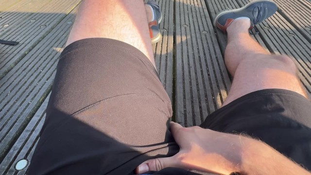 DICKFLASH: Girl at the Lake can't believe I'm jerking off infront ...