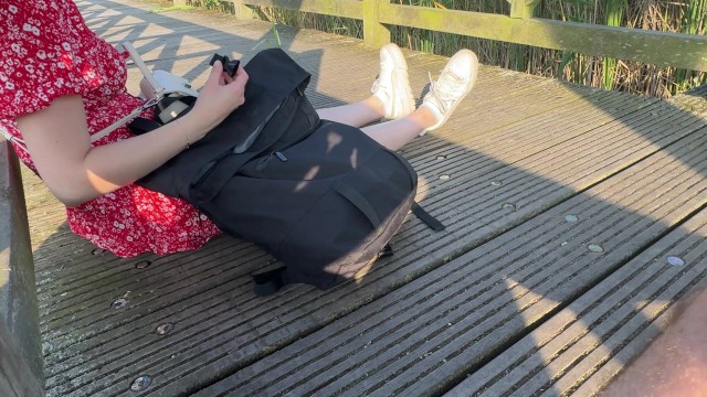 DICKFLASH: Girl at the Lake can't believe I'm jerking off infront ...