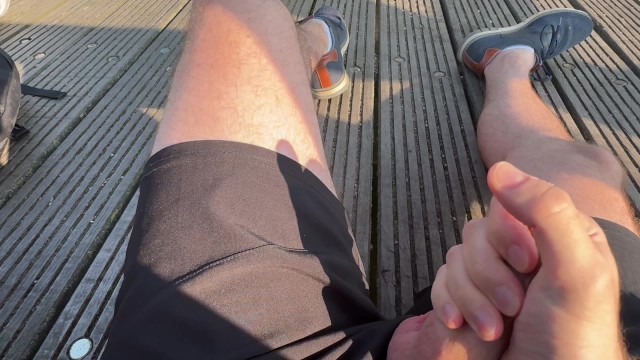 DICKFLASH: Girl at the Lake can't believe I'm jerking off infront ...