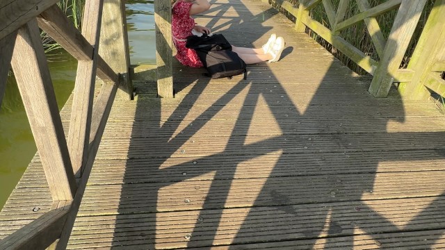 DICKFLASH: Girl at the Lake can't believe I'm jerking off infront ...