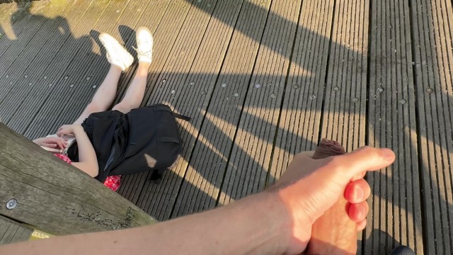 DICKFLASH: Girl at the Lake can't believe I'm jerking off infront ...
