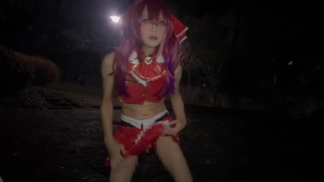 【女装】野外でコスプレオナニー【ホロライブ 宝鐘マリン】(再投稿)