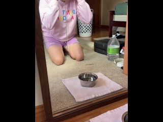 Drinking from my Doggy Bowl