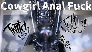 [latex] Rubber doll putting anal giant dildo💜
